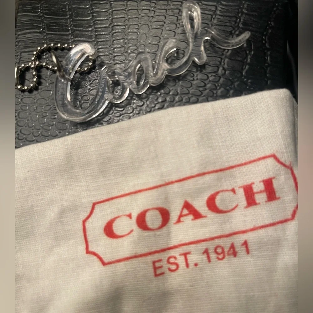 Coach Clear Script Keychain - Picture 1 of 4